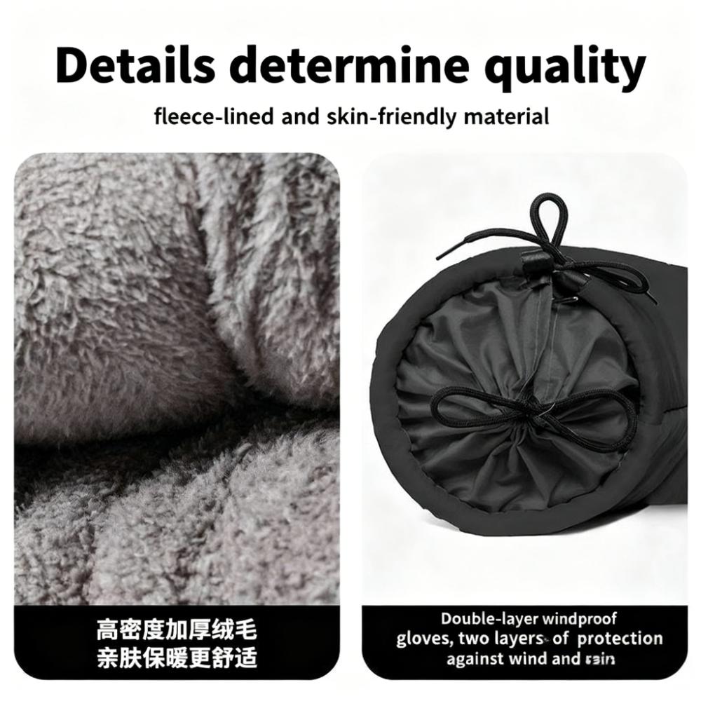 Add Velvet To the Windproof Gloves Warm Cotton Gloves. Thickened Waterproof Motorcycle Handlebars for Electric Bikes In Winter