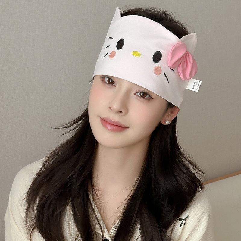 

Cute Kt Cat Windproof Postpartum Confinement Cap Comfortable Cotton Maternity Headscarf Widened Adjustable Pregnant Hair Band