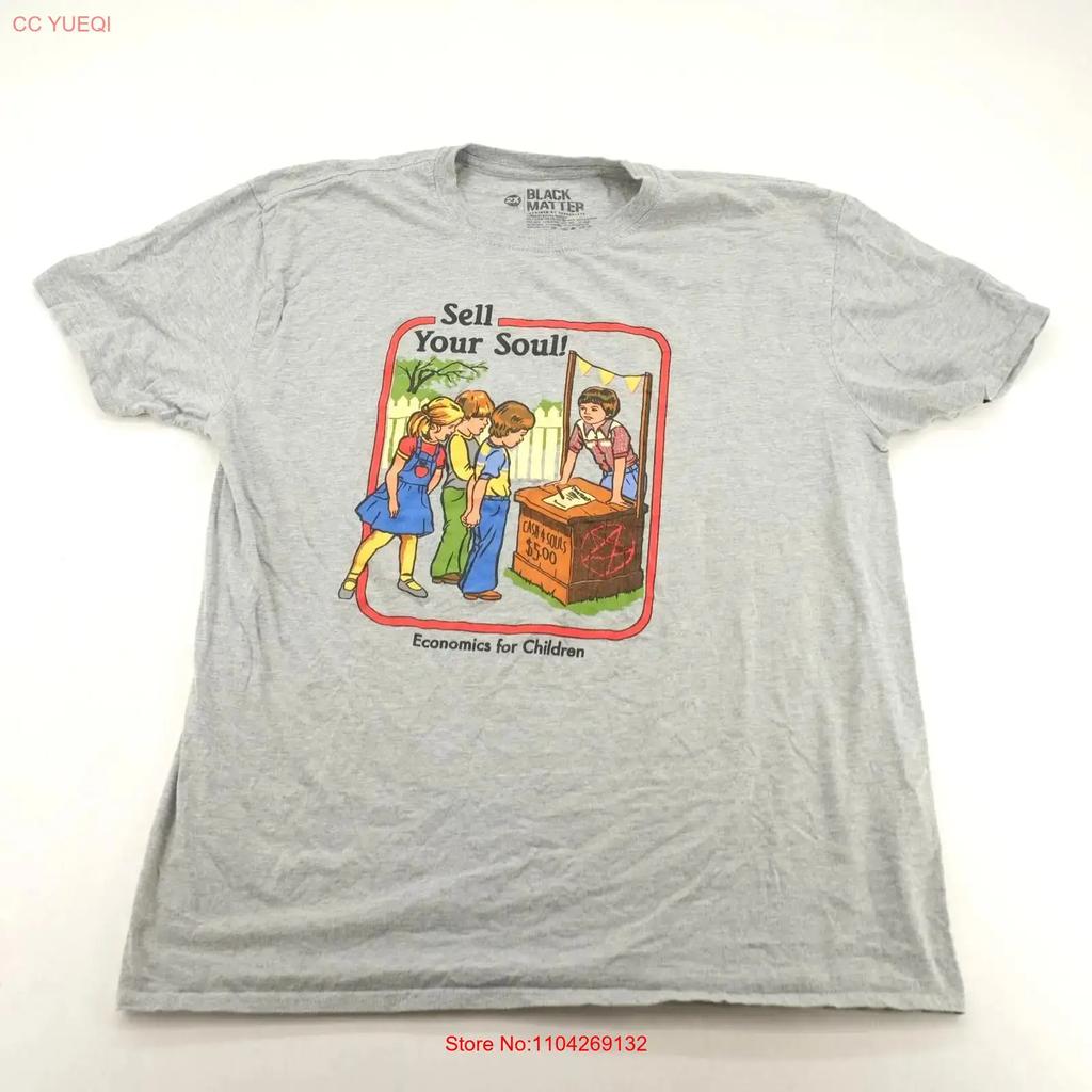 Black Matter Unisex S Grey T Shirt Sell Your Soul Size 2xl Vintage Fashion Top For Everyday Wear Stylish Casual Homme Soft