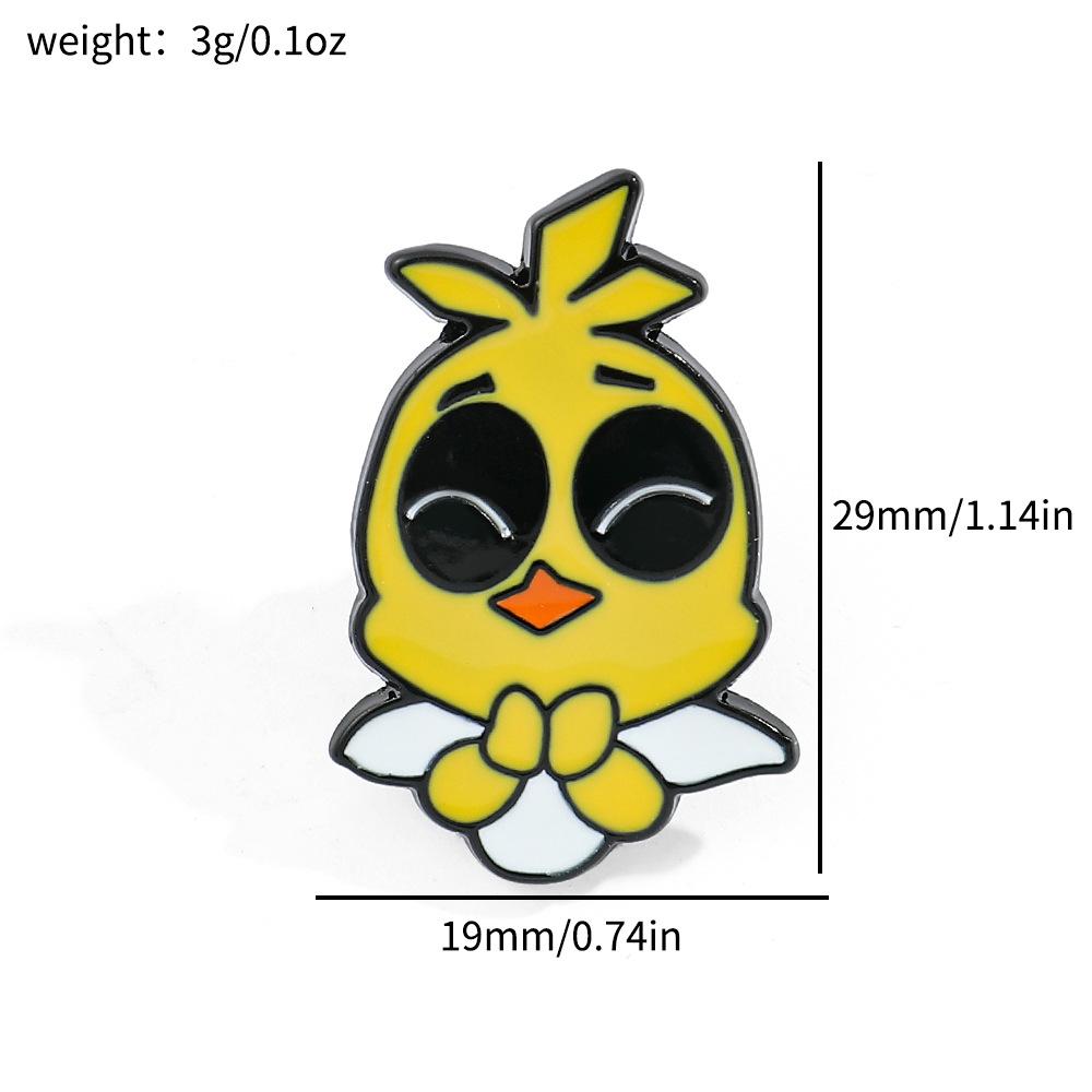 Cartoon creative personality teddy bear brooch horror adventure game character peripheral metal badge