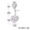 Liebe Zirkon Bauchnabelring Strass Körperpiercing Schmuck Doppelherz Bauchnabelring Mädchen
