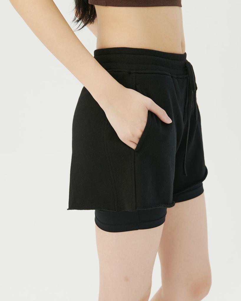 Nubaibeu Women'S 2-In-1 Leggings Shorts [Black]