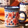 A Set of Gift Hand Painted Vintage Style Flower Pattern Ceramic Coffee Mug, 14 OZ Mug, Water Cup, Milk Mug, Ceramic Tea Cups wit