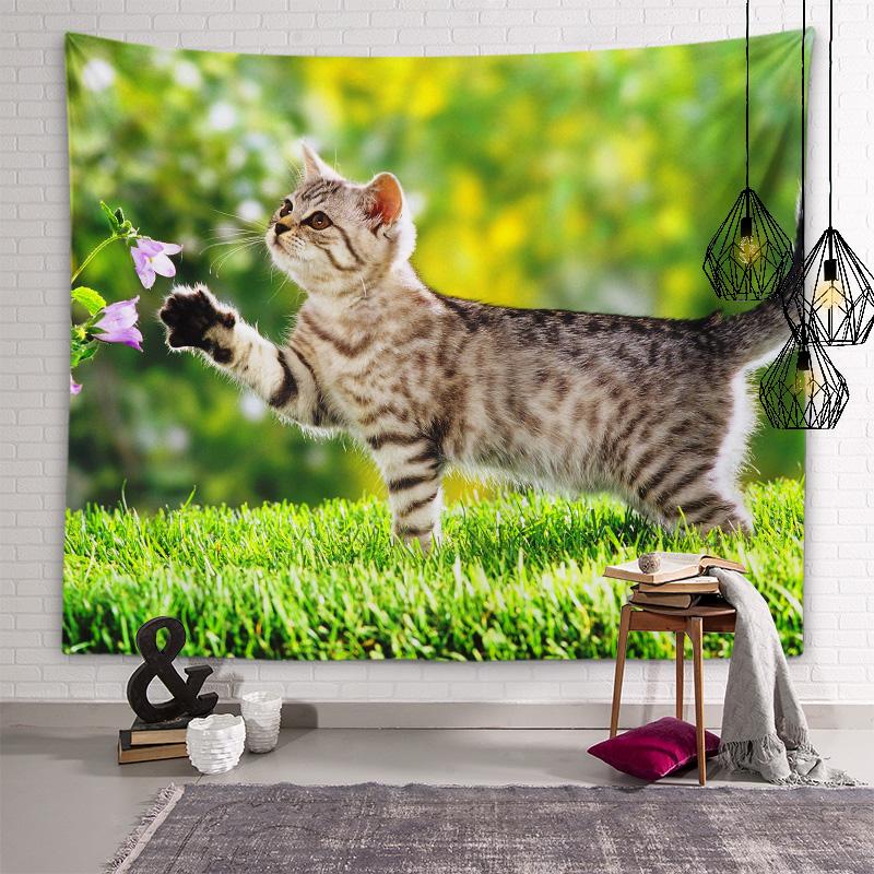 Kawaii Cat Tapestry Animal Wall Art Decoration Tapestry Cute Children's Room Living Room Bedroom Dormitory Room Home Decoration