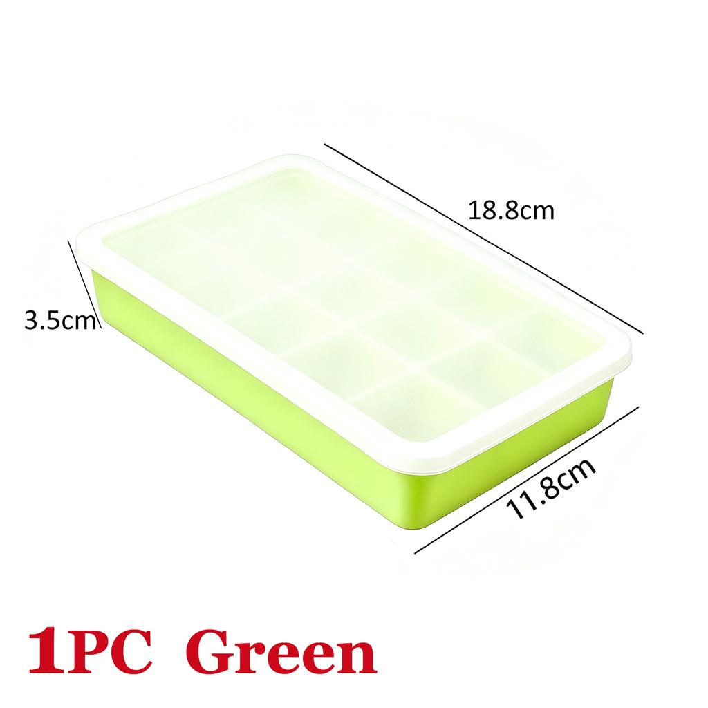 15 Grids Ice Cube Trays 100% Food Grade Silicone Ice Molds Easy Release Flexible Ice Cubes Mould with Lid for Whiskey Cocktail