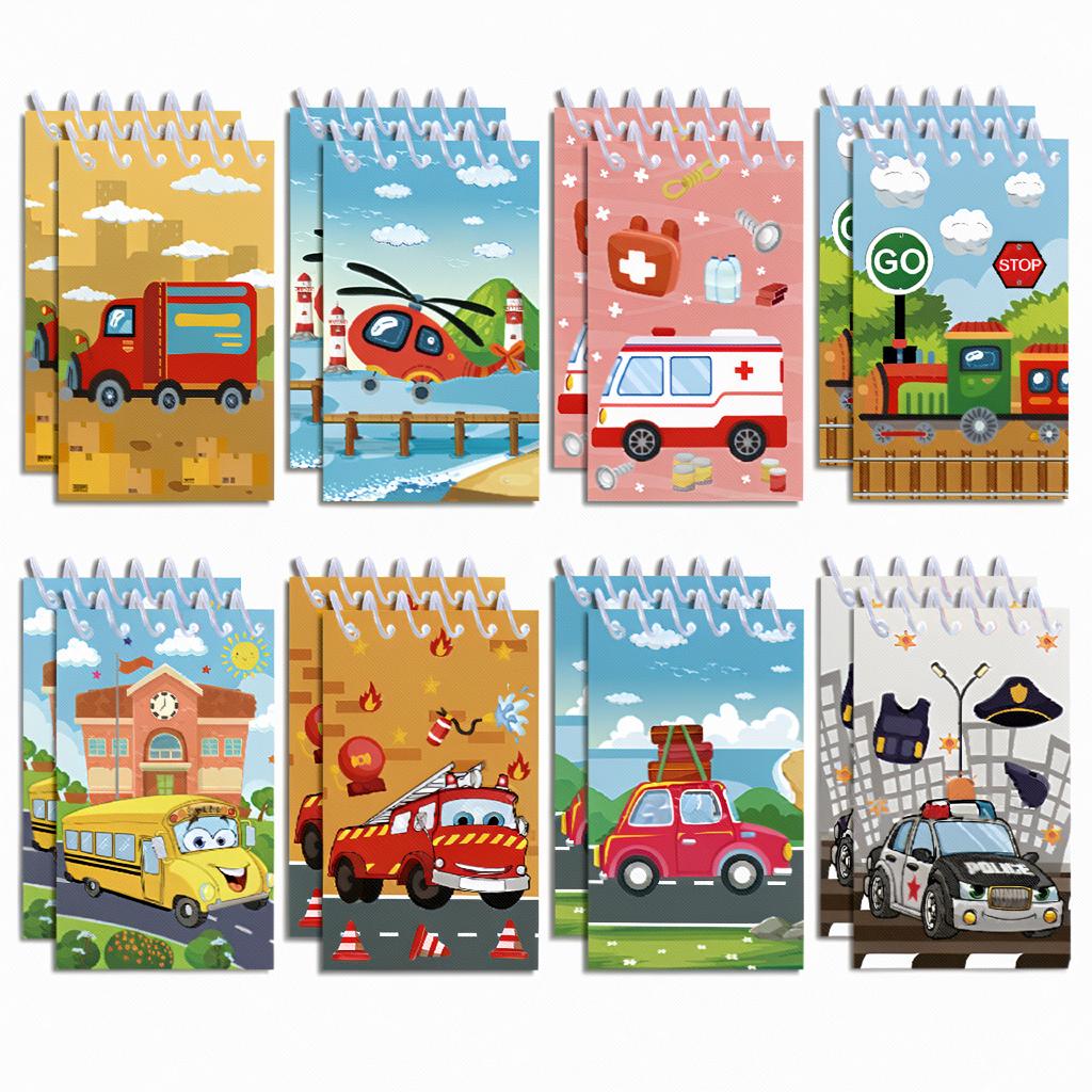 8 ks 10x6cm Mini spirálový zápisník do vozidla Školní potřeby Auto Nákladní auto Autobus Poznámkový blok Odměny do třídy Výplně do dárkových tašek