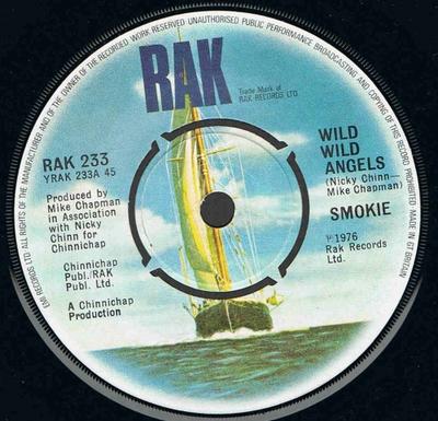 7inch Record SMOKIE - Wild Wild Angels RAK233 RAK 1976 UK Rock Used