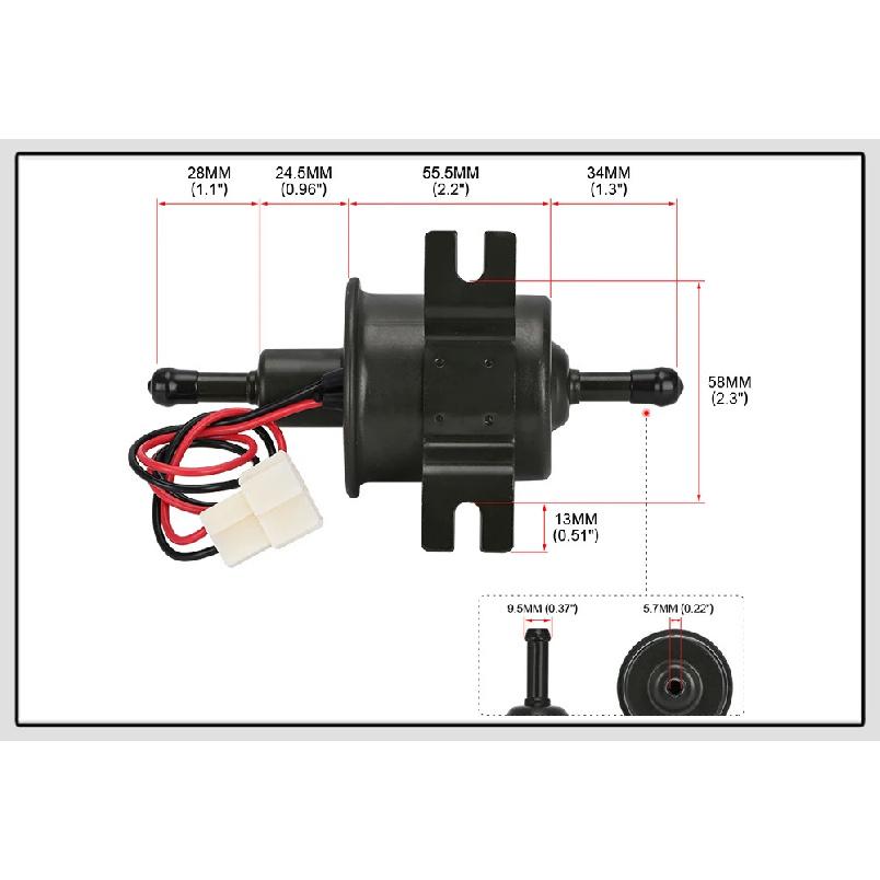 Universal 24V Electric Fuel Pump Low Pressure Bolt Fixing Wire Diesel Petrol HEP-02A For Car Carburetor Motorcycle ATV Gold