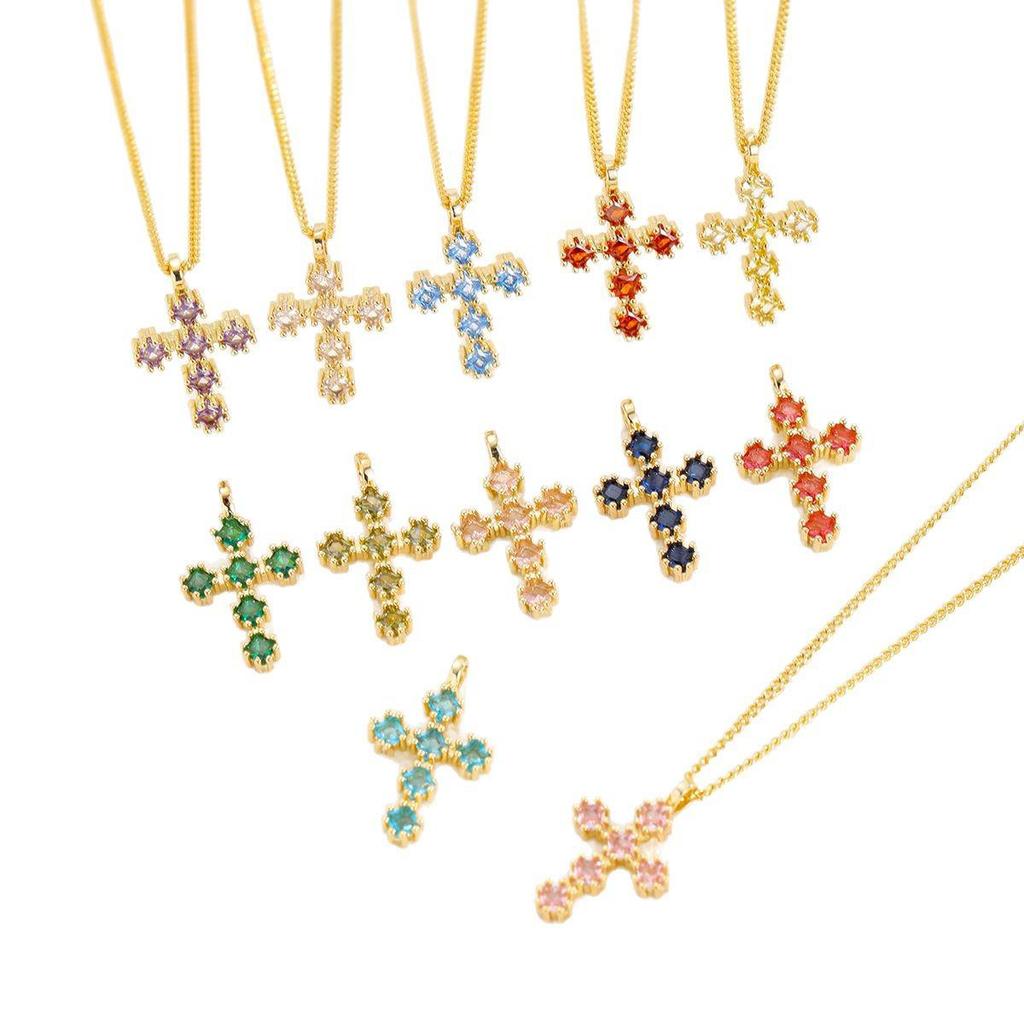 Exquisite Copper Micro-Plated Gold Birthstone Pendant for Every Month