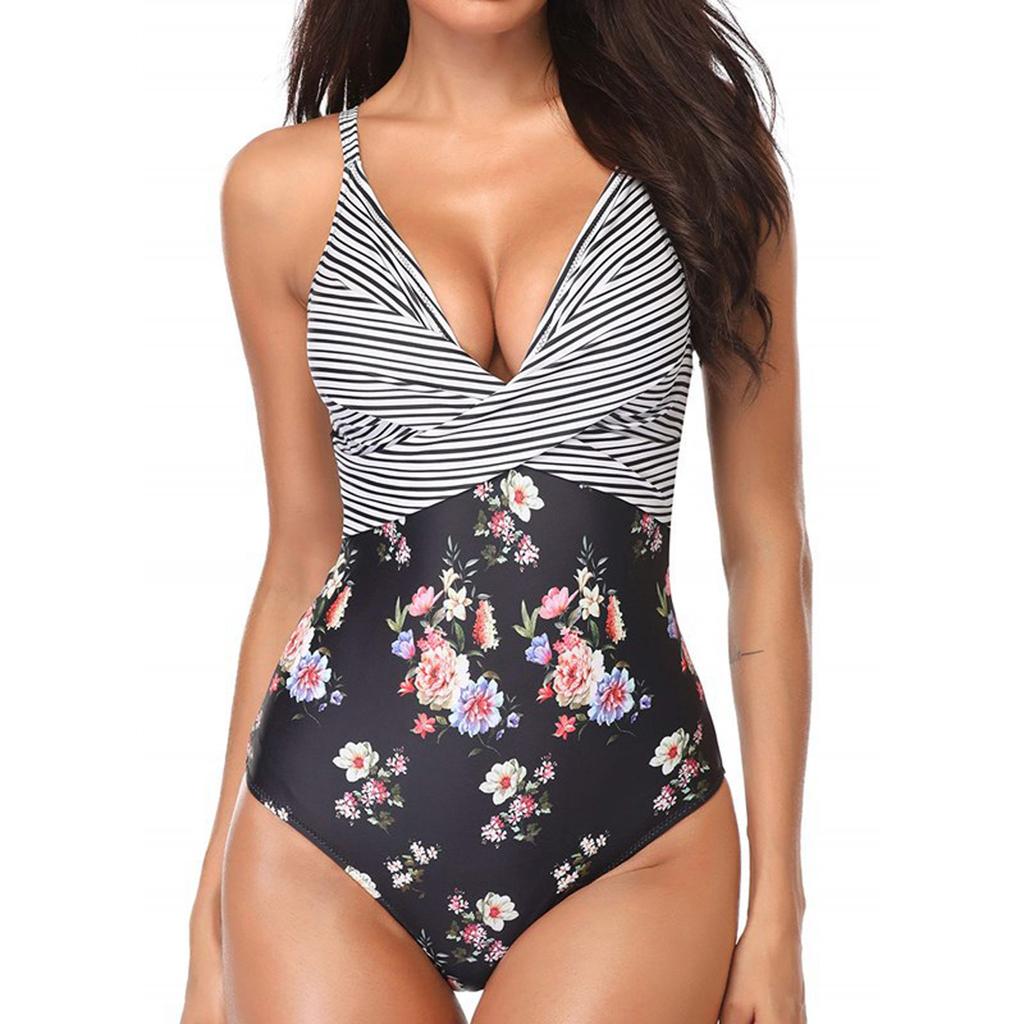 Women's Sexy Color Matching Printed  Swimsuit Bikini Swimsuit