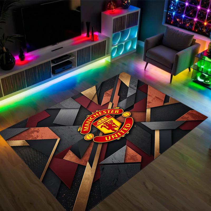 Manchester United Design Crystal Velvet Carpet Cozy Non?Slip Printed Rug For Bedroom Living Room Entrance