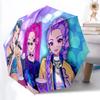1 Stück Anime Idol Gruppe Automatisches Öffnen/Schließen, 8-Rippen Stabiler Rahmen Kompakter Reise-Regenschirm für Männer & Frauen S1222061