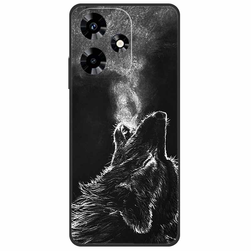 For Infinix Hot 30i NFC Case X669D Silicone Wolf Lion TPU Soft Fundas For Infinix Hot 30i X669C Hot30i 2023 Protector Black Capa