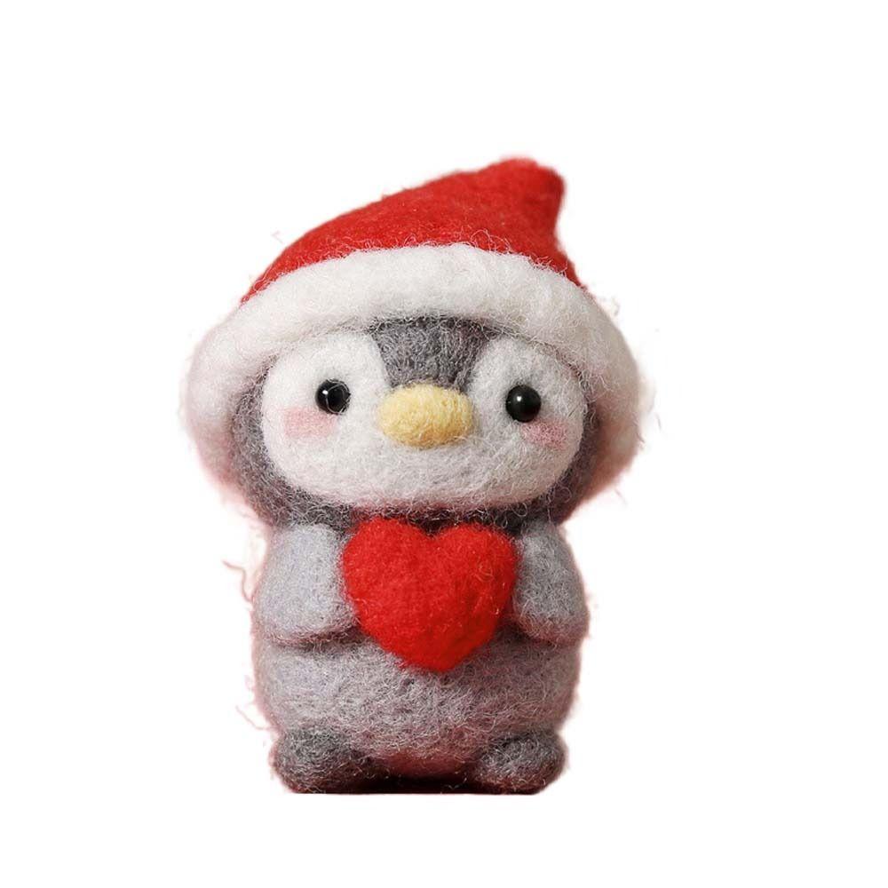 Toys Beginner Material Kit Penguin Wool Needle Felt Kit Unfinished Felt Kit Penguin Cartoon Toy