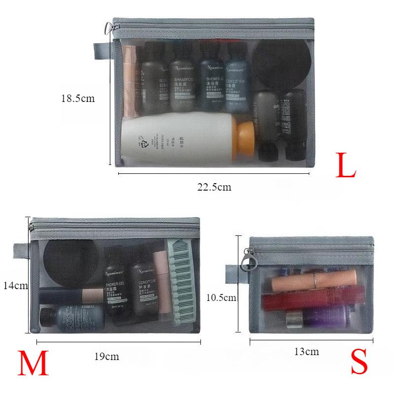 1/3 stücke Mesh Klar Kosmetik Taschen Kleine Große Schwarze Make-Up Tasche Tragbare Reise Kulturbeutel Organizer Fall Lippenstift Lagerung Tasche