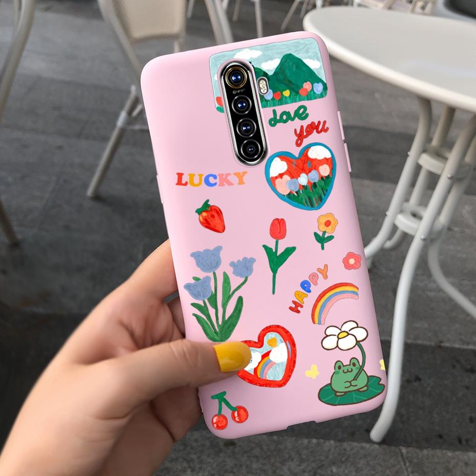 For Realme X2 Pro Phone Case Realme XT X2 Lovely Printing Candy Color Silicone Back Cover For RealmeX2 X 2 Pro XT Soft TPU Coque