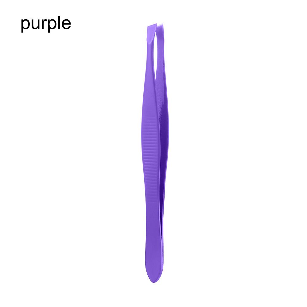 

New Stainless Steel Makeup Tools Eyebrow Tweezer Hair Removal Brow Trimmer False Eyelash Clip oblique mouth фіолетовий