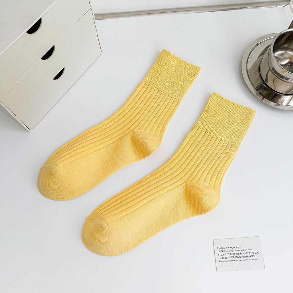 Women's White Long Cotton Mid-Tube Socks - Trendy Japanese-Inspired Summer Style with Loose Fit