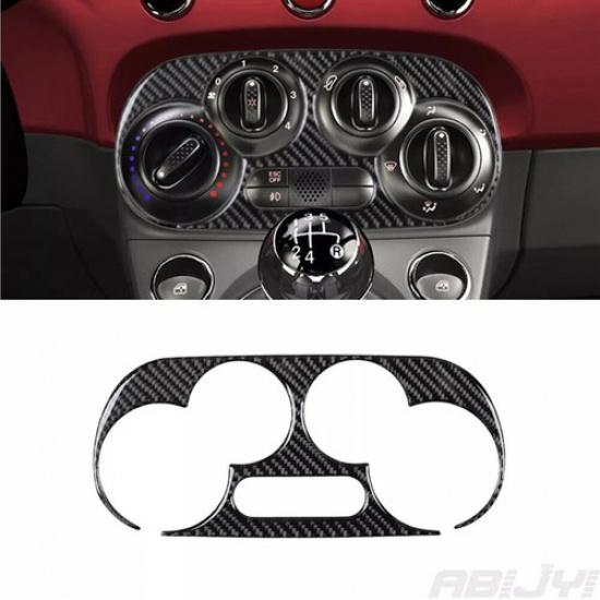 Для Fiat 500 2012-15 Декоративная накладка на консоль ручного климат-контроля из углеродного волокна