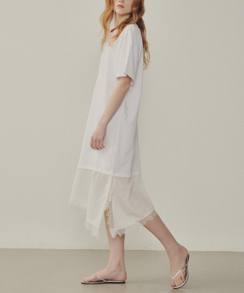 Melly And Rose Satin Color Block Jersey Dress (315124)_White