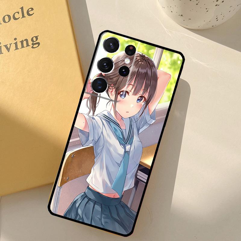 Anime Girl Cartoon Japan Cute Phone Case For Samsung Galaxy S24 Ultra S20 S21 S22 S23 S25 S9 S10 Plus S25 FE Cover Shell