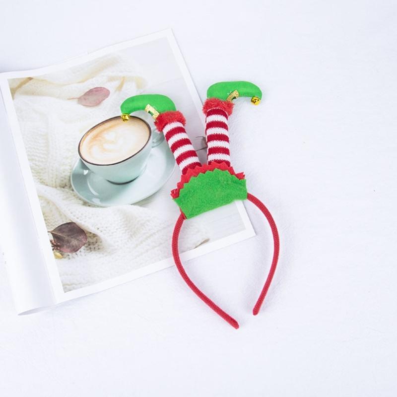 Cute Christmas Hat Tree Headband with Glitter Funny Hat Hair Hoop Novelty Party Headdress Headwear Party