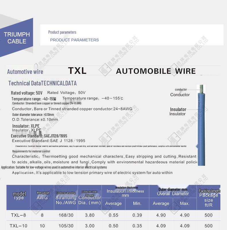TXL GXL Automotive & Aerospace Monitoring Interior Connection Wire