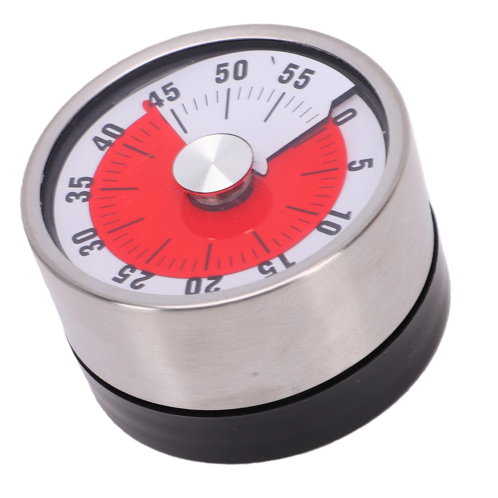 Visual Timer Stainless Steel Portable Mechanical Magnetic Kitchen Timer for Studying Cooking