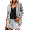 Damen Neue Mode Lässiger Büro-Blazer Jacke Offene Vorderseite Reverskragen 3/4 Ärmel Mittellang Einfarbige Elegante Pendler-Oberbekleidung für Damen