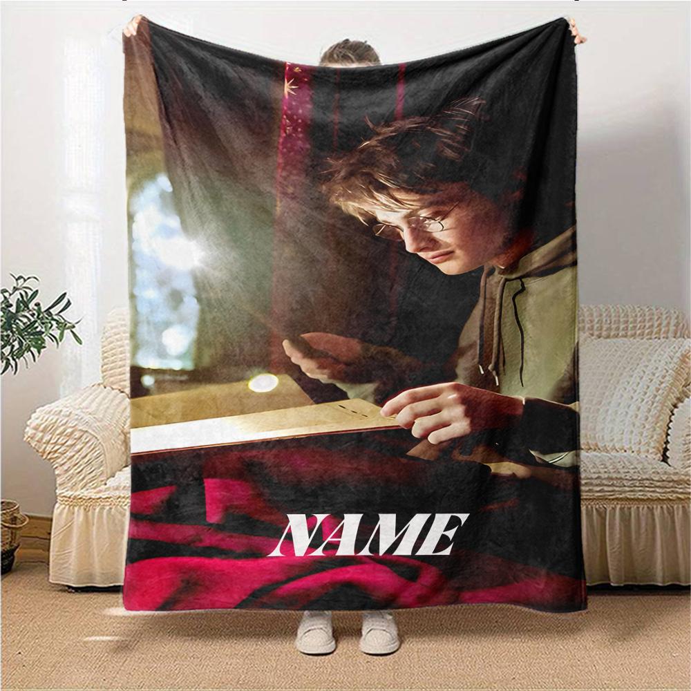 Custom Name "Harry Potter's Journey" blanket for Couch & Bed, Plush Cozy Fuzzy Blanket Super Soft & Warm Blankets for Fall and Winter. 0908104