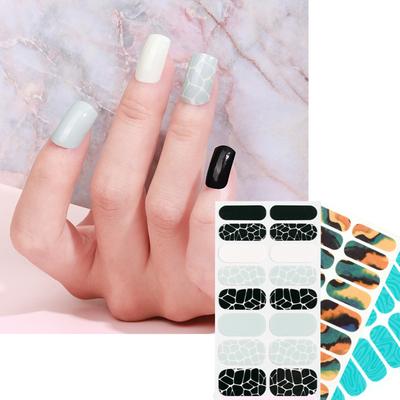 16 Streifen Nagellackaufkleber Nagelaufkleber Set für UV-Lampe Designer 3D Nagellack Wraps Fashion Gel Nail Art Aufkleber