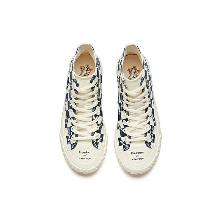 AGU x Anta Abriebfeste Atmungsaktive High-Top Canvas-Schuhe Damen Weiß Blau 12948680-10