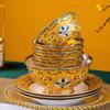 Linpan Hand-painted Dunhuang Enamel 80-Piece Luxury Dinnerware Set