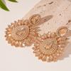 European and American diamond-set metal wind splicing flower earrings light luxury high-end earrings fashionable versatile personalized earrings