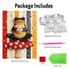 Sparkling Framed Pearl Painting Kit DIY with Cute Frog Drinking Tea 3D Bead Art Canvas Ready To Display Home Wall Decor Gift Idea Set