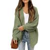 Damen S Laternenärmel Strick Cardigan Pullover mit Taschen Lässig
