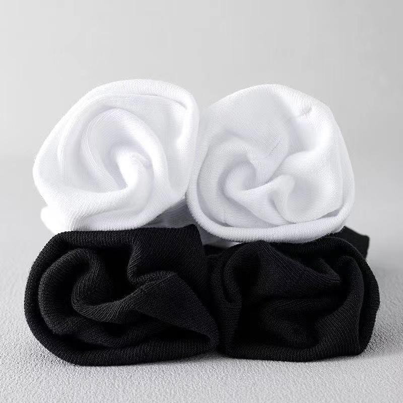 5 Pairs 100% Cotton Summer Men's Boat Socks Black White Solid Colour Absorption Women Anti-Odor Breathable Low Cut Sports Socks