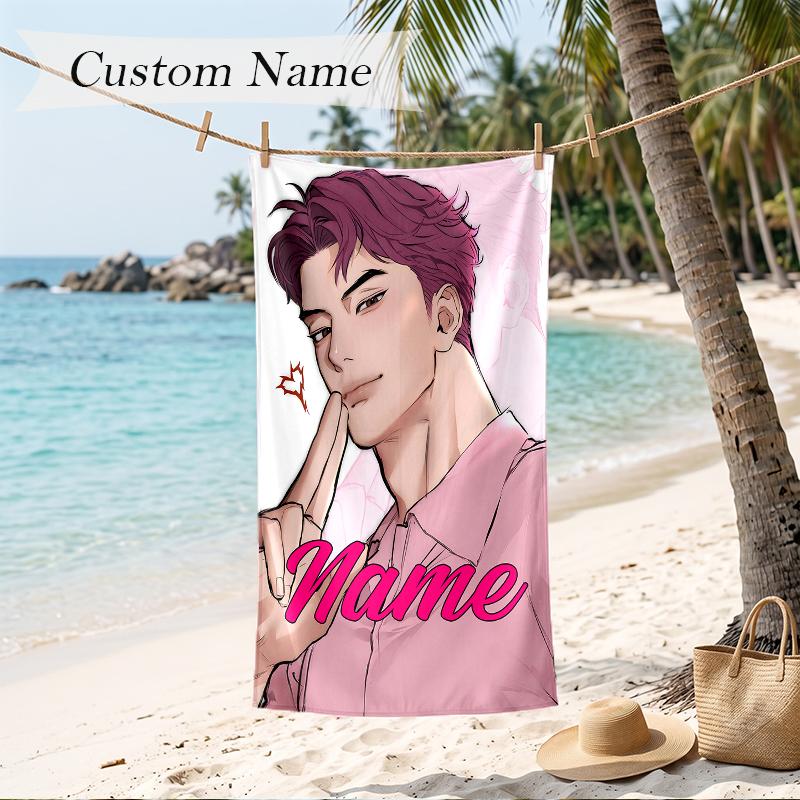 abby Custom Name Printed Beach Towel Personalized Soft Towel For Swimming Beach Travel