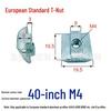 Industrial T-Slot Stainless Steel Slider Nut for 20/30/40 Aluminum Profiles, Square Nuts M3-M8