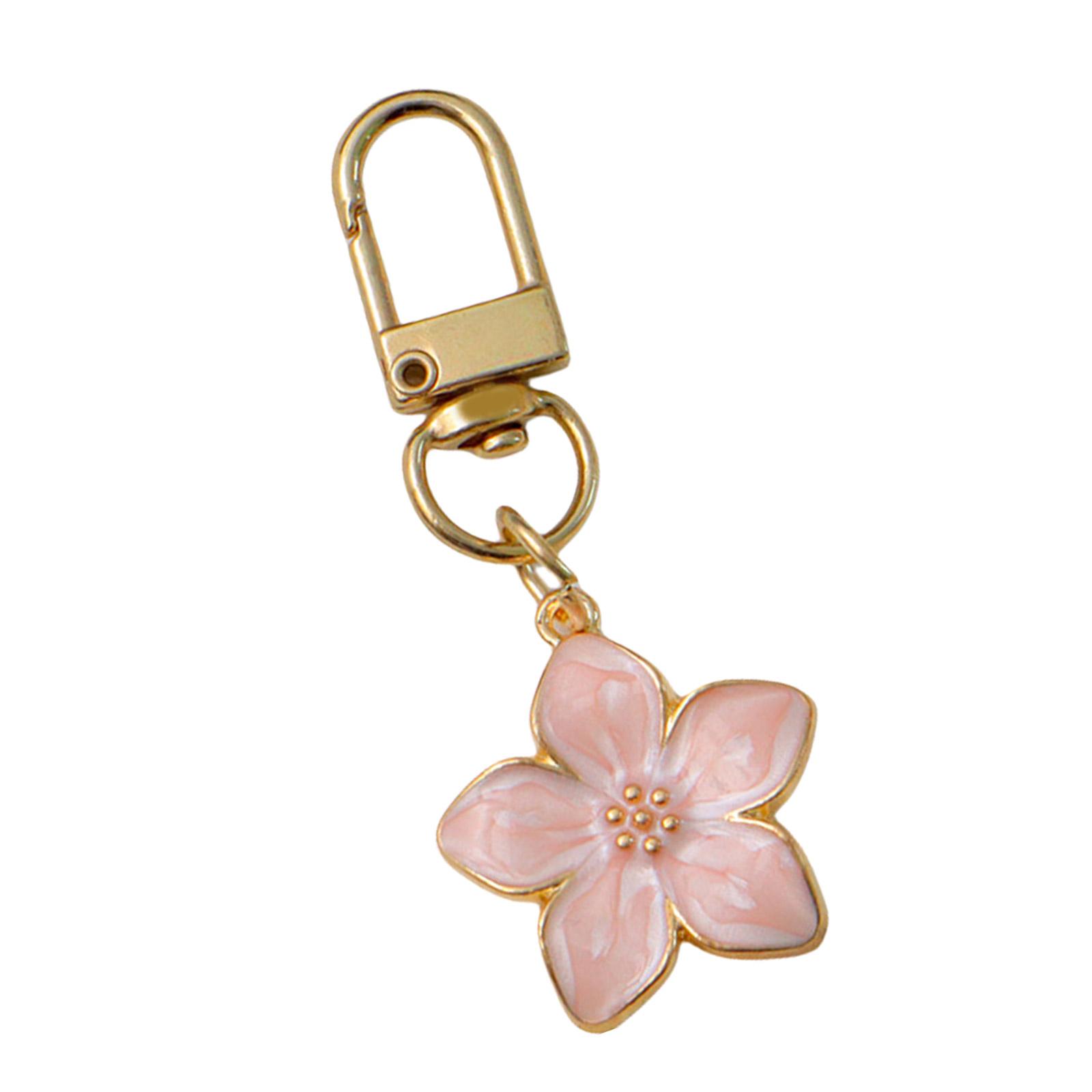 

Сплавной брелок Изящный кулон в виде цветка для сумки Модный держатель для ключей Сплавная текстура Идеально подходит для добавления изюминки к любой сумке розовый