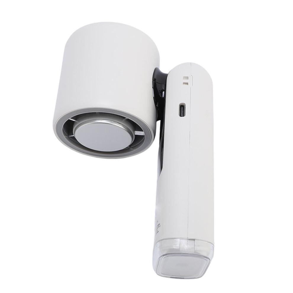 Przenośny ręczny wentylator z lampką, 4000 mAh, chłodzenie lodowe, składany, biały