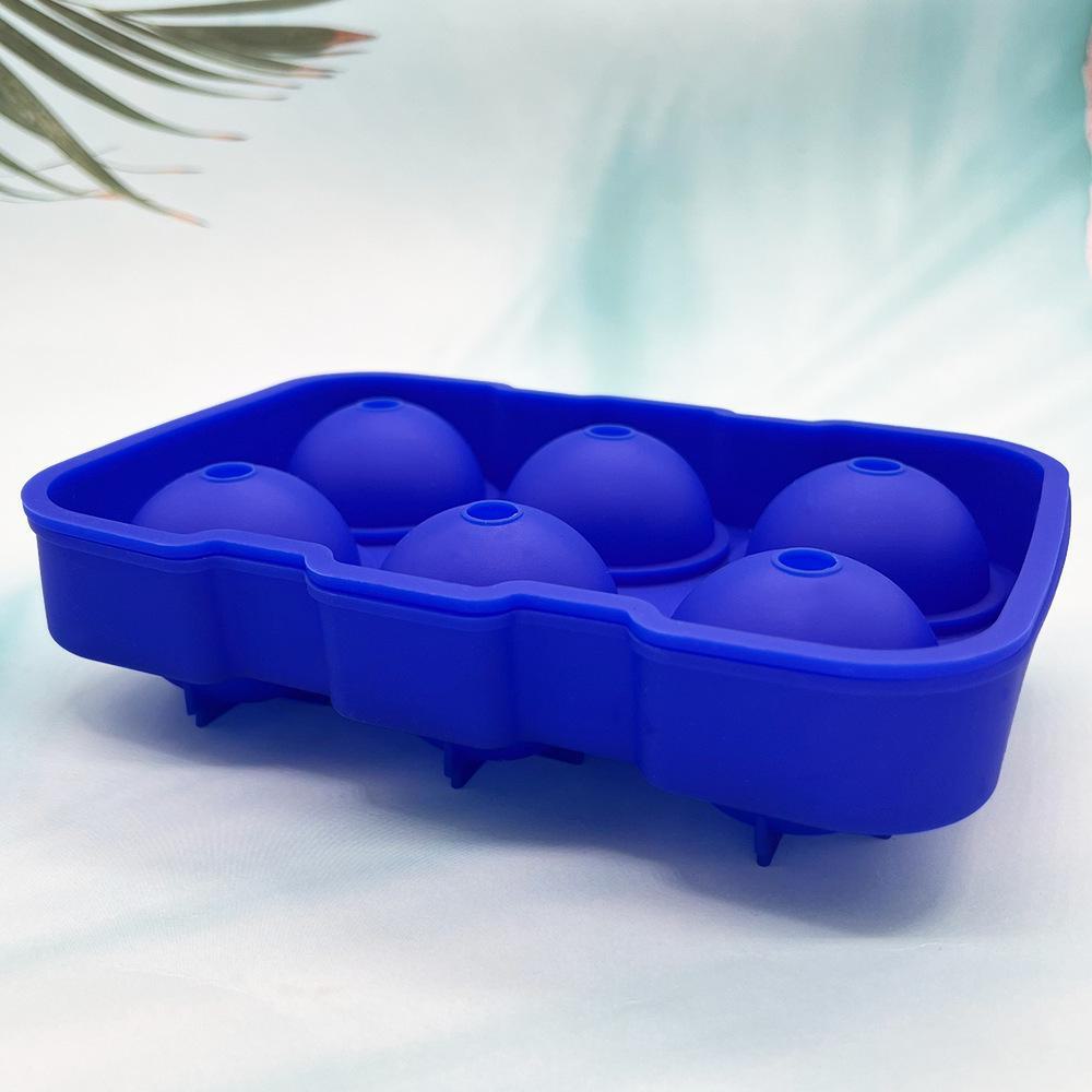 6-Hole Silicone Ice Ball Mold - Food Grade Round Ice Cube Maker for Cocktails & Whiskey