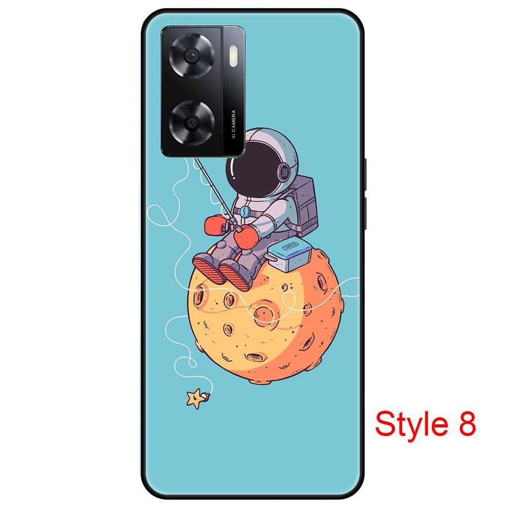 for Oppo A57 4G Black Case Cute Cartoon Soft Silicon shockproof Back Cover 6.56inch Full protection bumper PFTM20