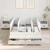 Storage Bed Frame in White 120 cm Wood Based Material