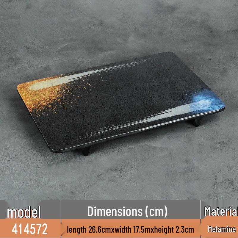 Japanese Rectangular Melamine Plate for Barbecue and Sushi