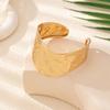 European & American Minimalist Hammered Wide Band Open Bangle
