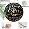 2D Flat 1pc Vintage Coffee Bar Aluminum Decoration Plaque, "Good Days Start Here" Lettering Sign, Kitchen Decor, Coffee Shop Wall Art Decor, Ideal