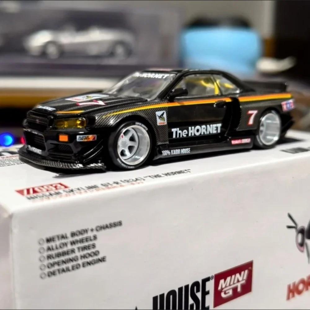 1:64 Kaido House X Mini Gt Nissan Syline Gt-R R34 Works Tamiya Hornet V1#7 Diecast Car Alloy Car Model Finished Decoratio Toy