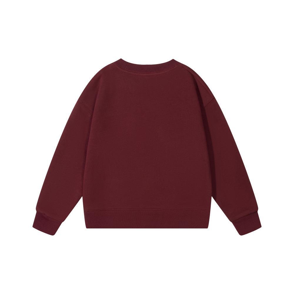 320g Rundhals-Sweatshirt für Kinder mit überschnittenen Schultern, einfarbig - Langarm-Schuluniform mit individueller Stickerei