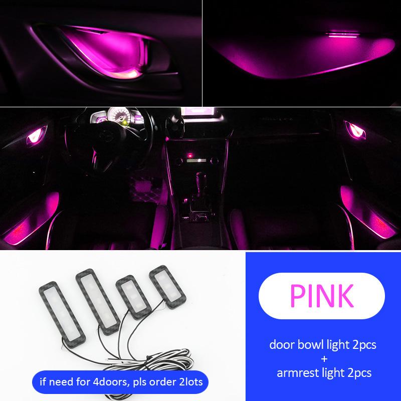 4 STÜCKE Atmosphäre Licht Auto Innen Tür Schüssel Griff Armlehne Licht Auto Umgebungslicht Für VW Volkswagen Passat Polo